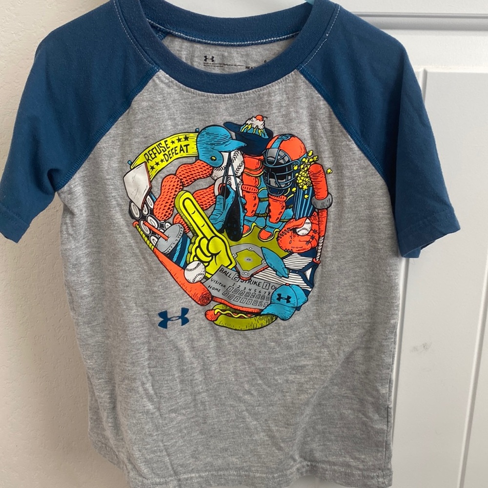Boys under armour baseball shirt